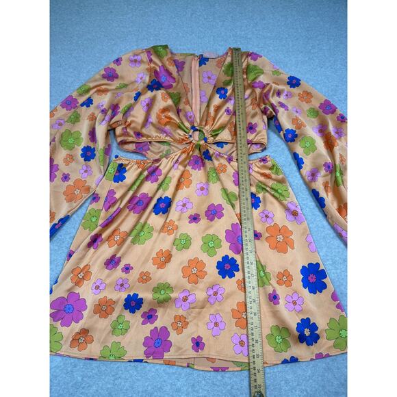 Show Me Your Mumu Womens Size XL Go Out Cut Out Mini Dress Poppin Poppy - Picture 5 of 12